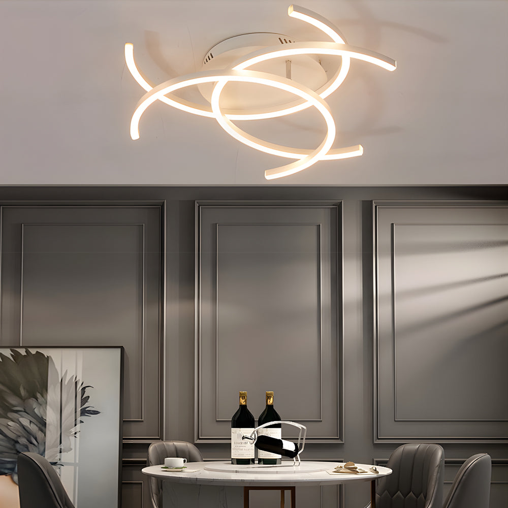 Personality Lines LED Dimmable with Remote Control Modern Ceiling Light Fixture