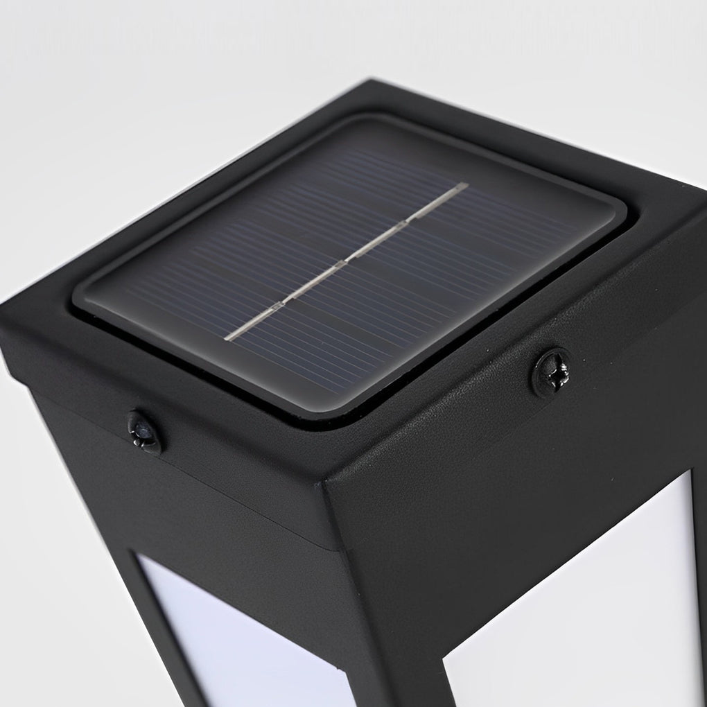 Waterproof Intelligent Metal LED Black Modern Solar Outdoor Wall Light