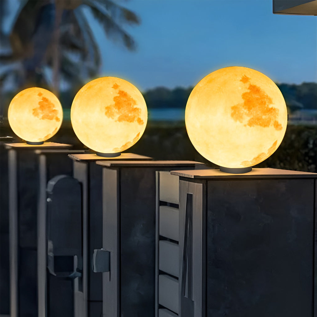 Moon Waterproof LED Modern Solar Post Caps Lights Pillar Light