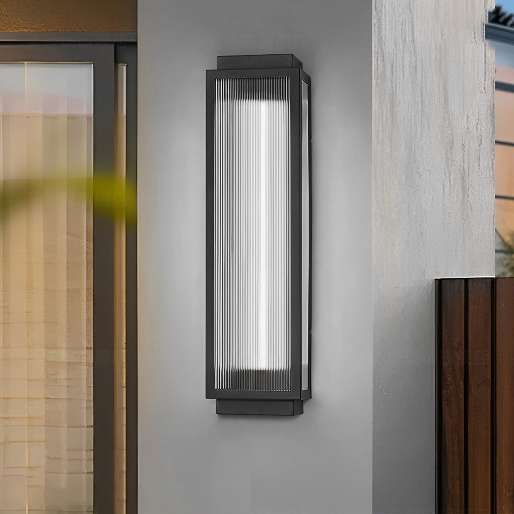 Rectangular Strip Waterproof LED Black Modern Outdoor Wall Lights