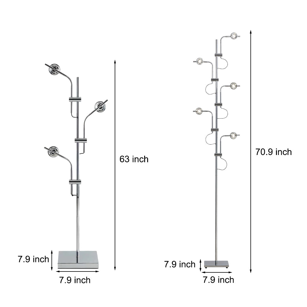 Industrial Multi-Angle Task Lighting Chrome Floor Lamp