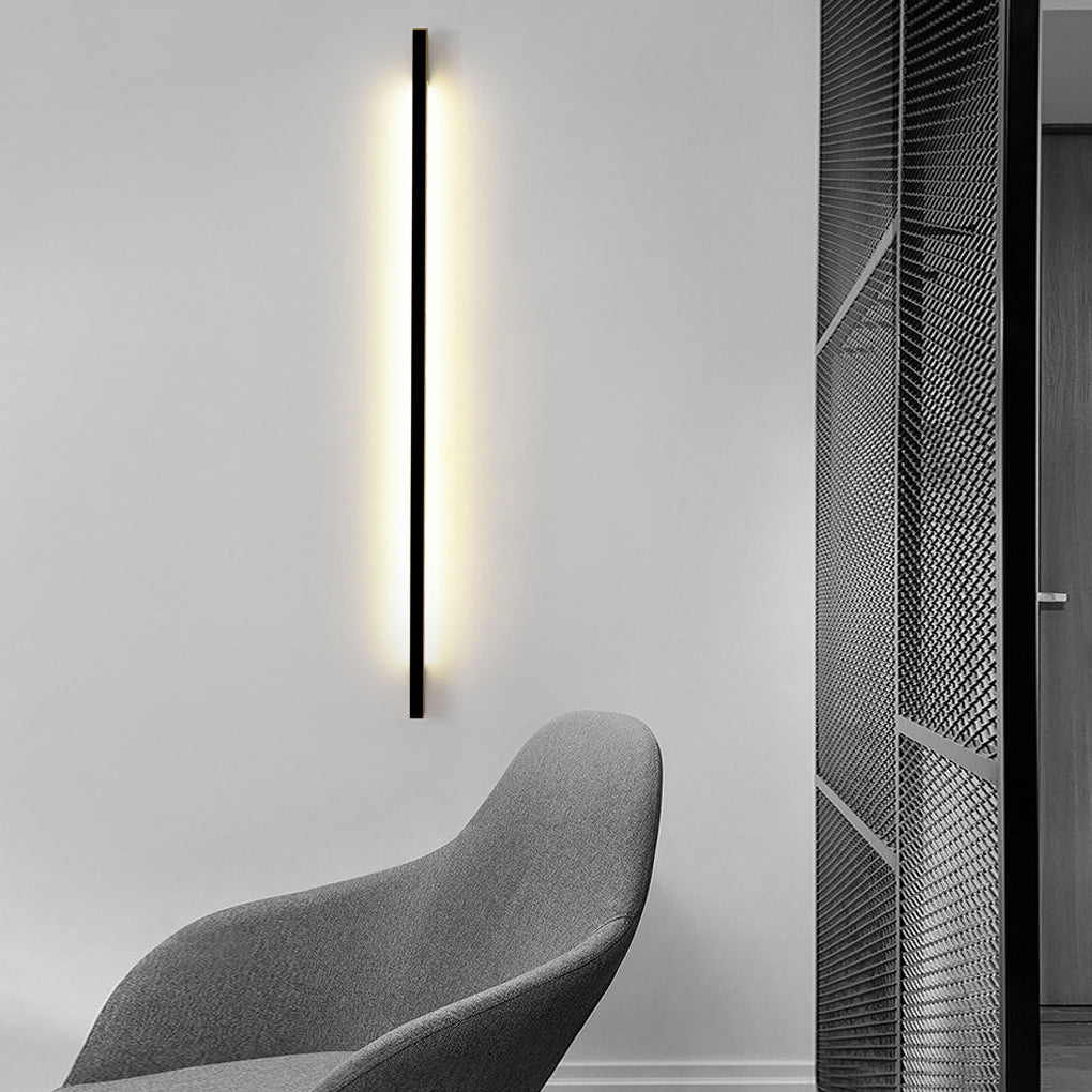 Minimalist Strip Three Step Dimming LED Black Postmodern Wall Lamp