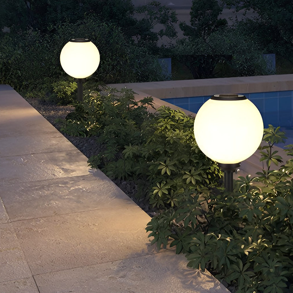 Waterproof Round LED Three Step Dimming Modern Solar Pathway Lights