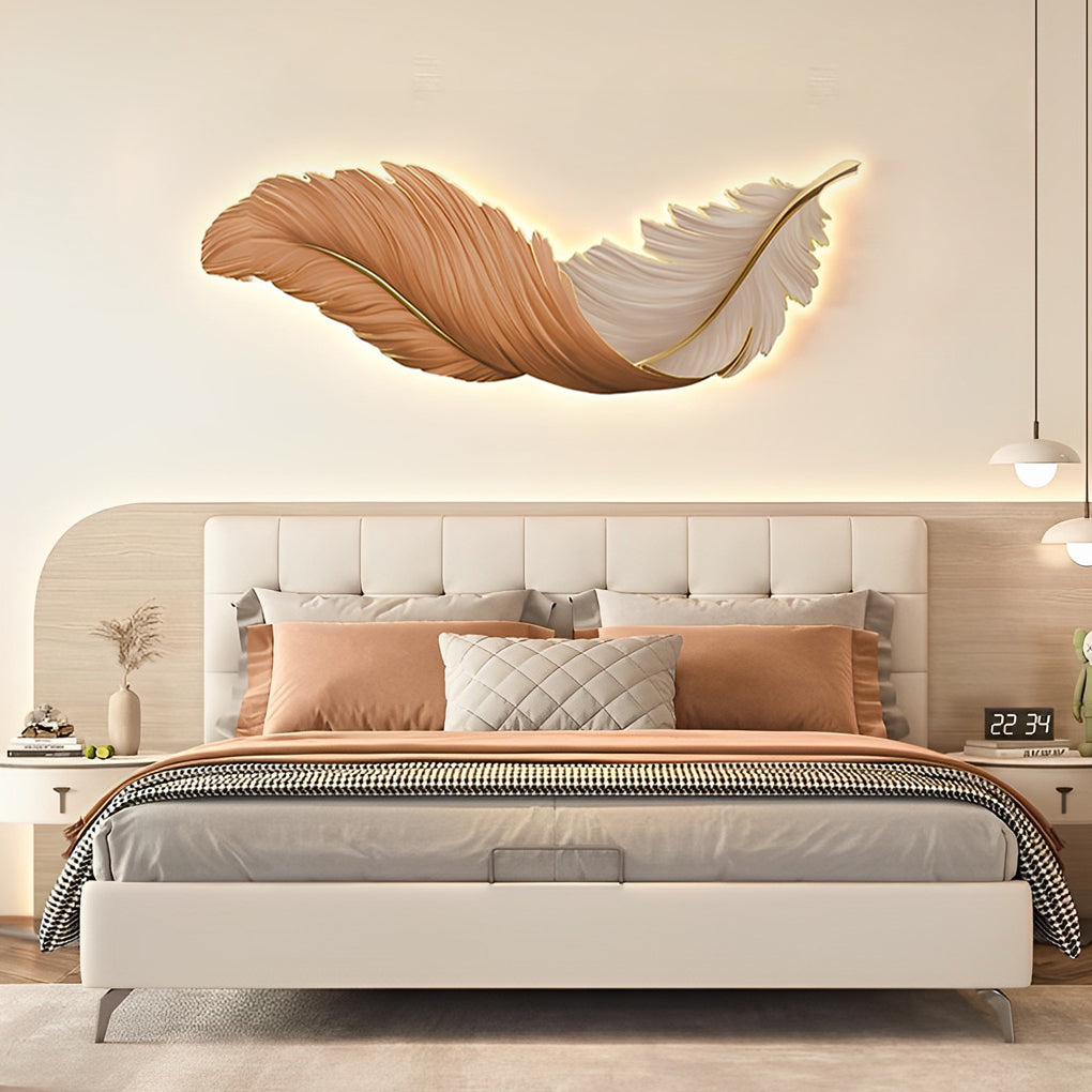 Luxury Creative Feathers USB DC5V Remote Control LED Modern Wall Lights