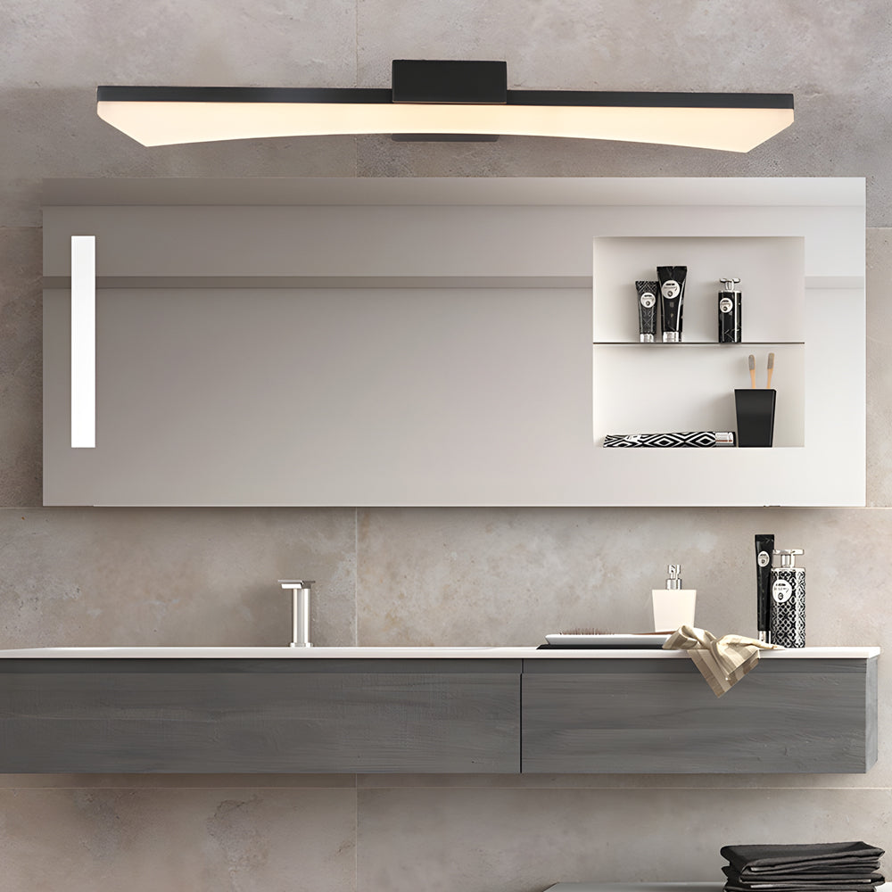 Ultra-Sleek Curved Linear LED Vanity Light for Modern Bathrooms