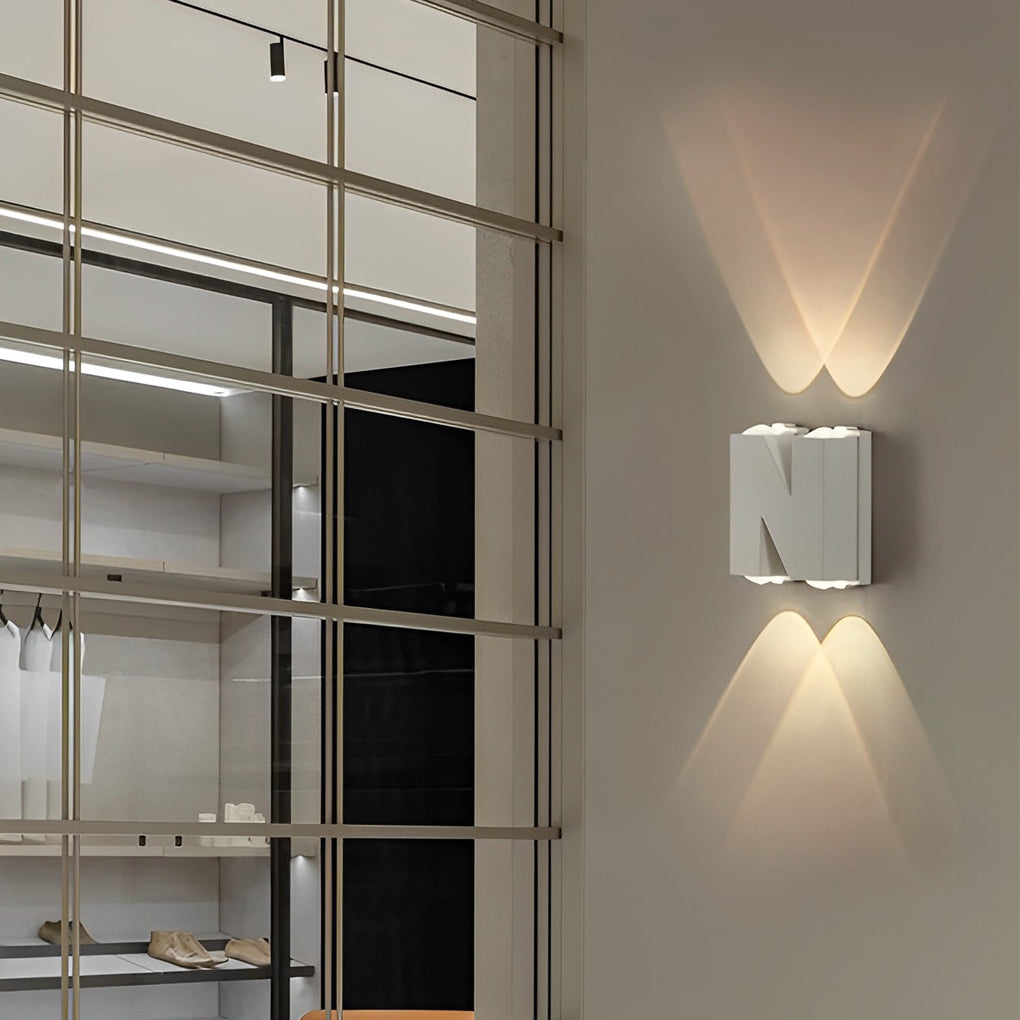 N/V/W Letters Creative Waterproof Modern LED Outdoor Wall Sconce Lighting