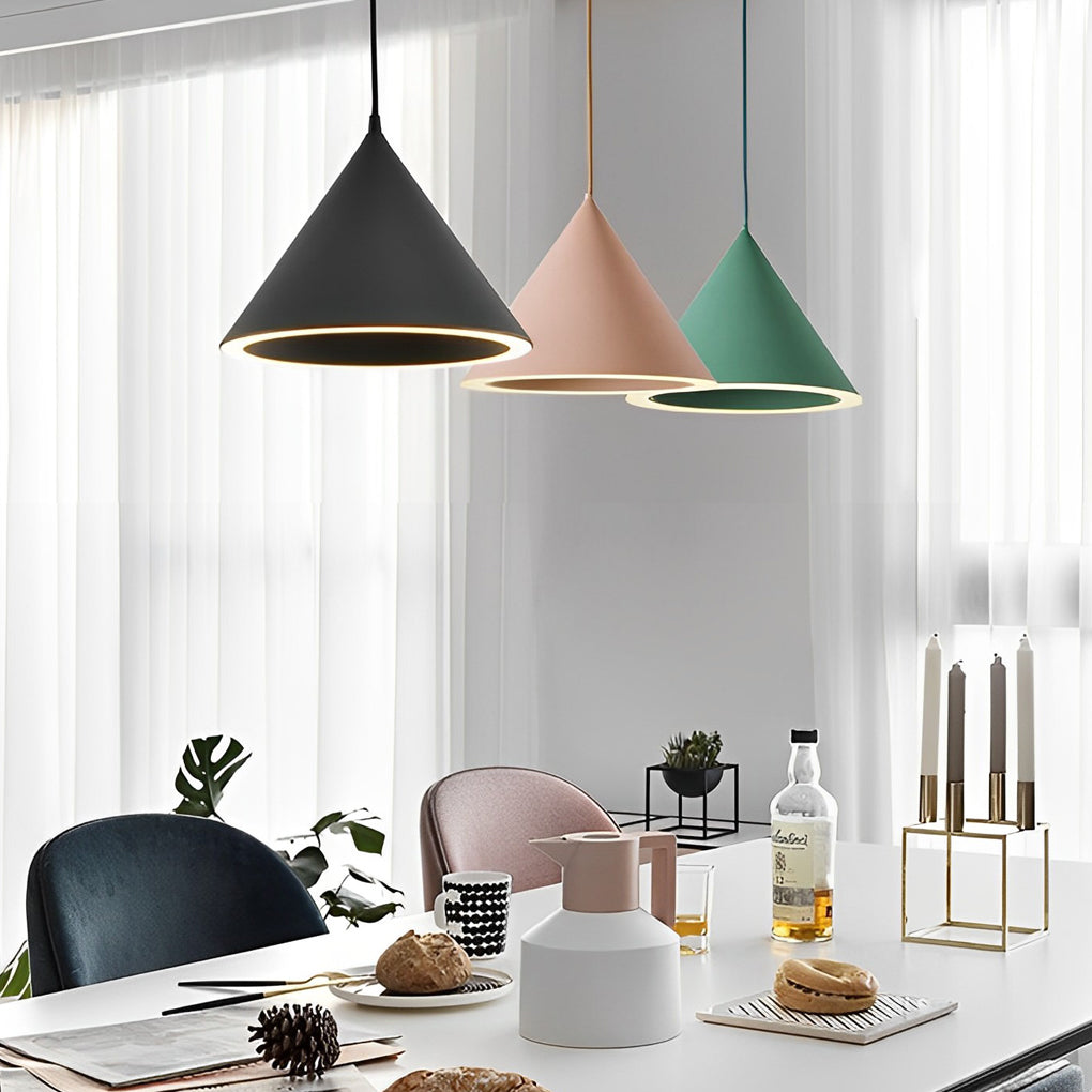 Minimalist Conical LED Macaron Color Nordic Pendant Light Kitchen Island Lighting