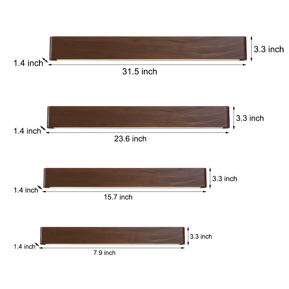 Linear Walnut Wood LED Wall Sconce