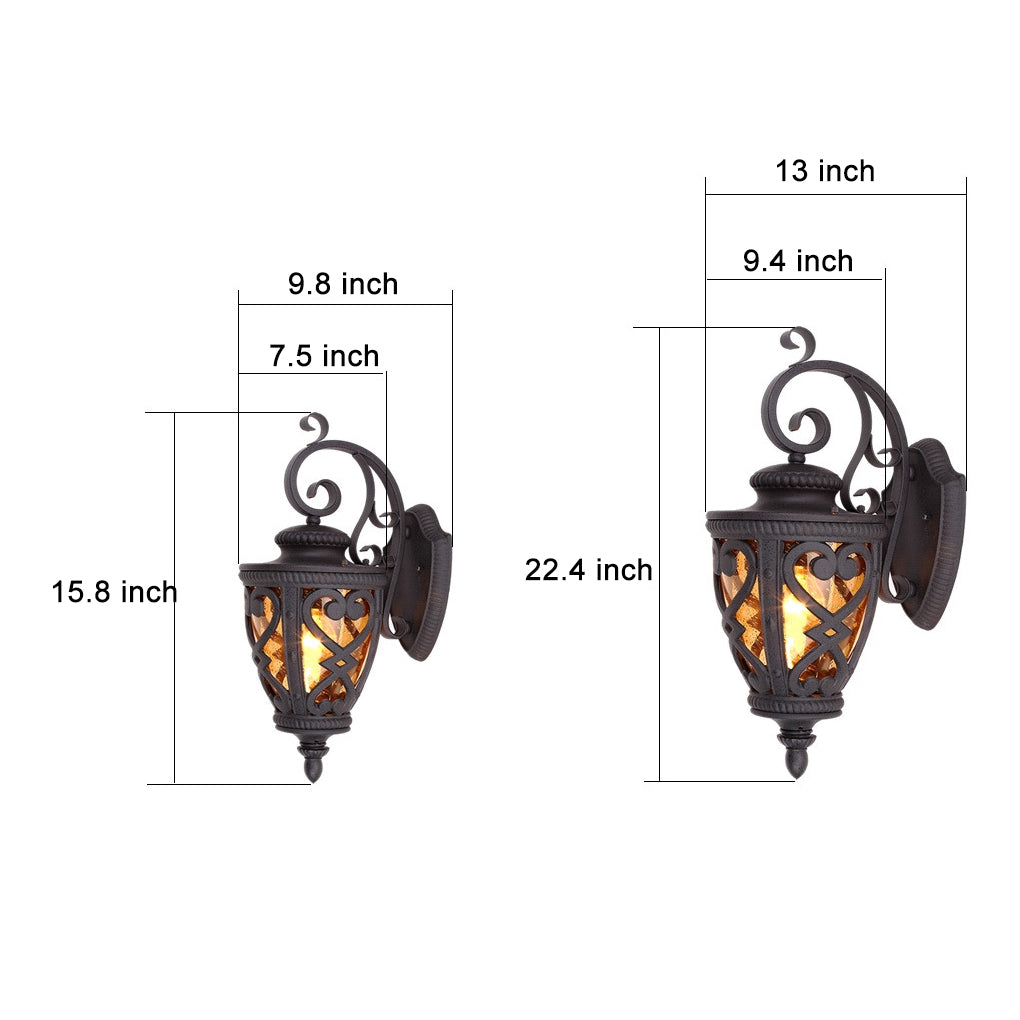 Retro Die-Casting Aluminum Waterproof American Outdoor Wall Light Fixture