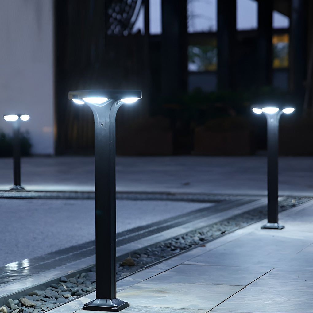 Square Waterproof LED Outdoor Black Modern Path Lights Post Lighting