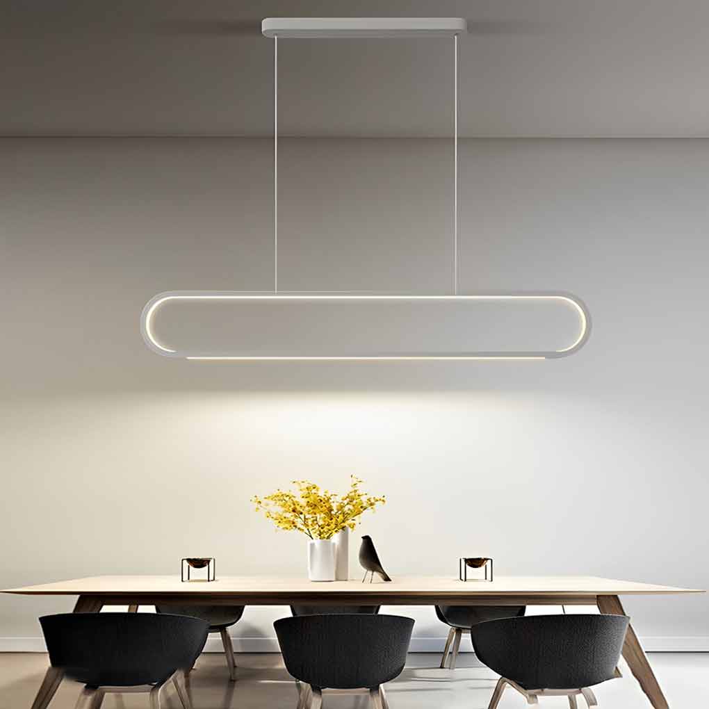 Minimalist Strip Stepless Dimming LED Modern Chandelier Hanging Lamp