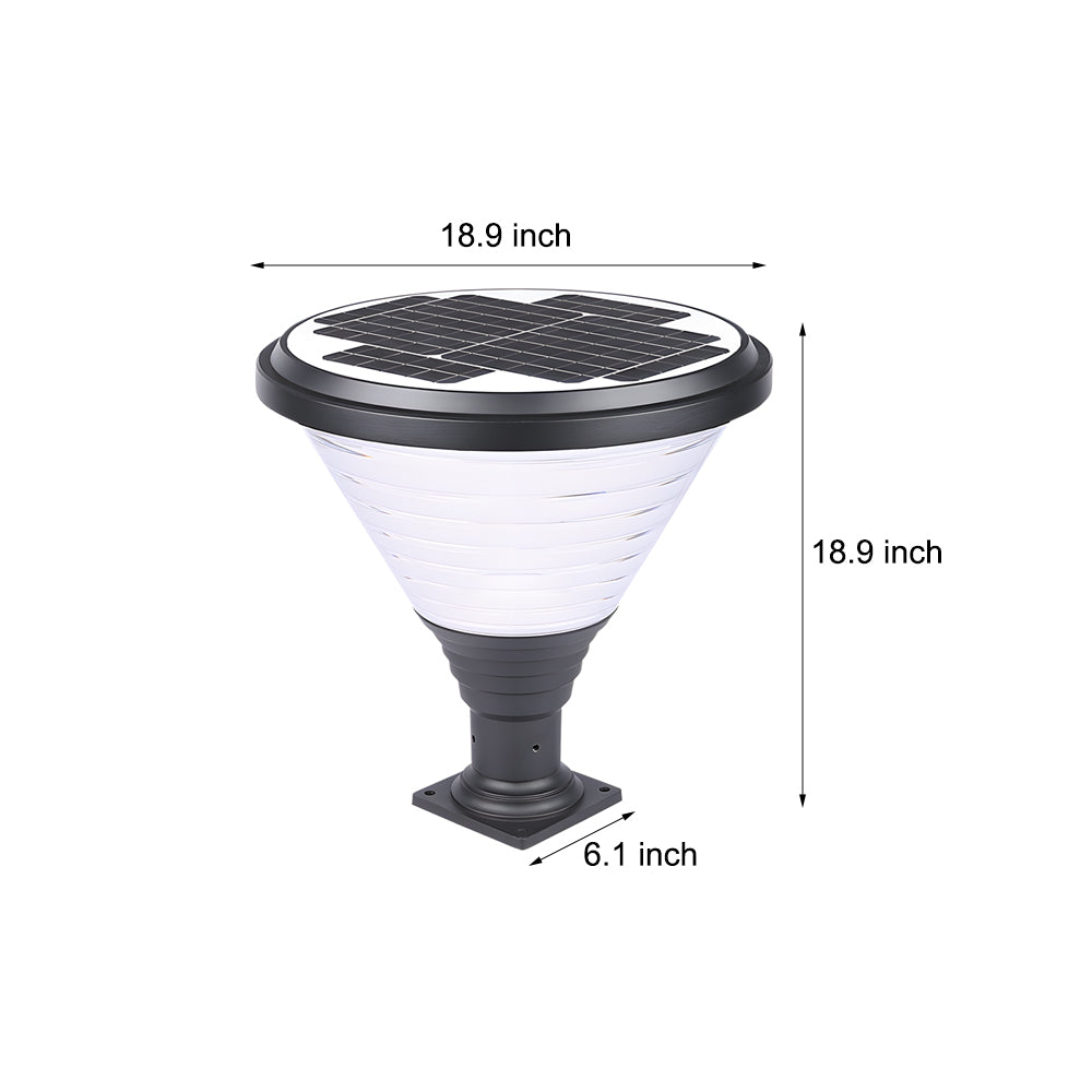 18.9-Inch H 1-Light Black Round Pier Mount Post Light