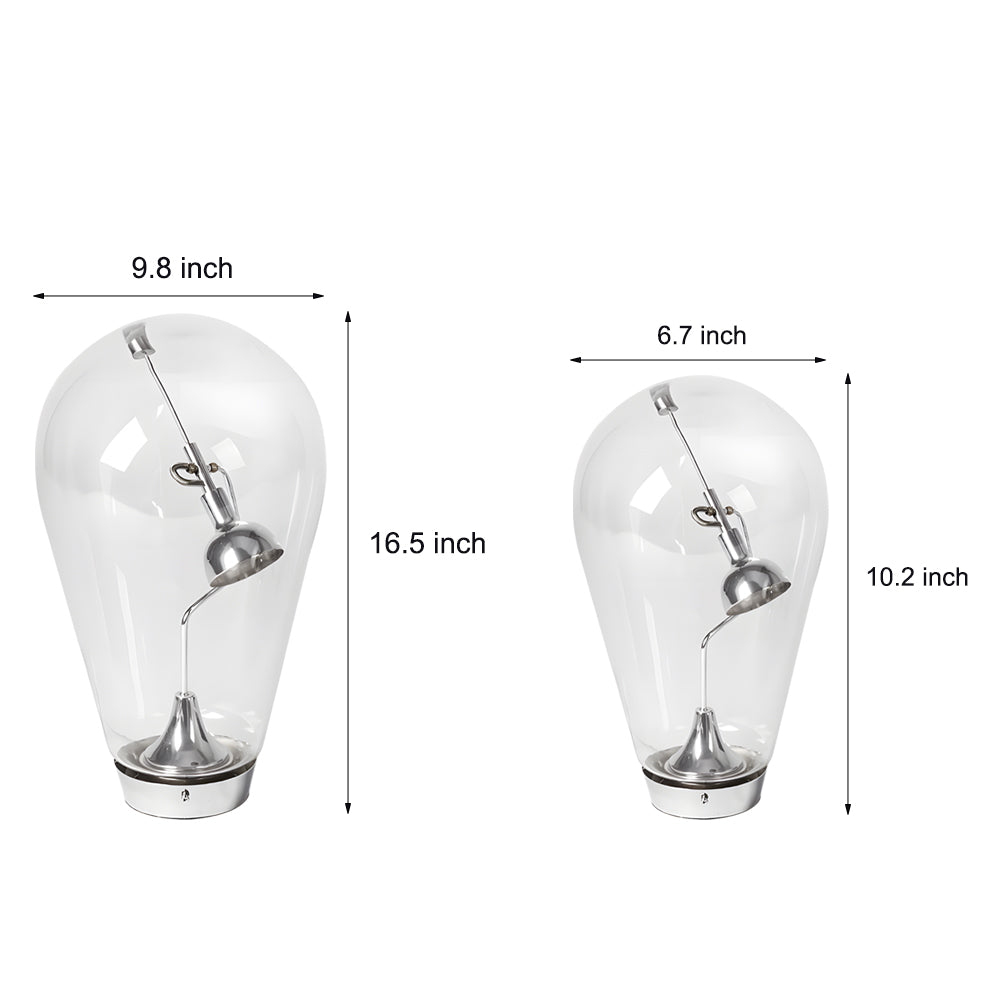 Touch-Dimming Glass Bulb Desk Lamp with Industrial Magnetic Control Design