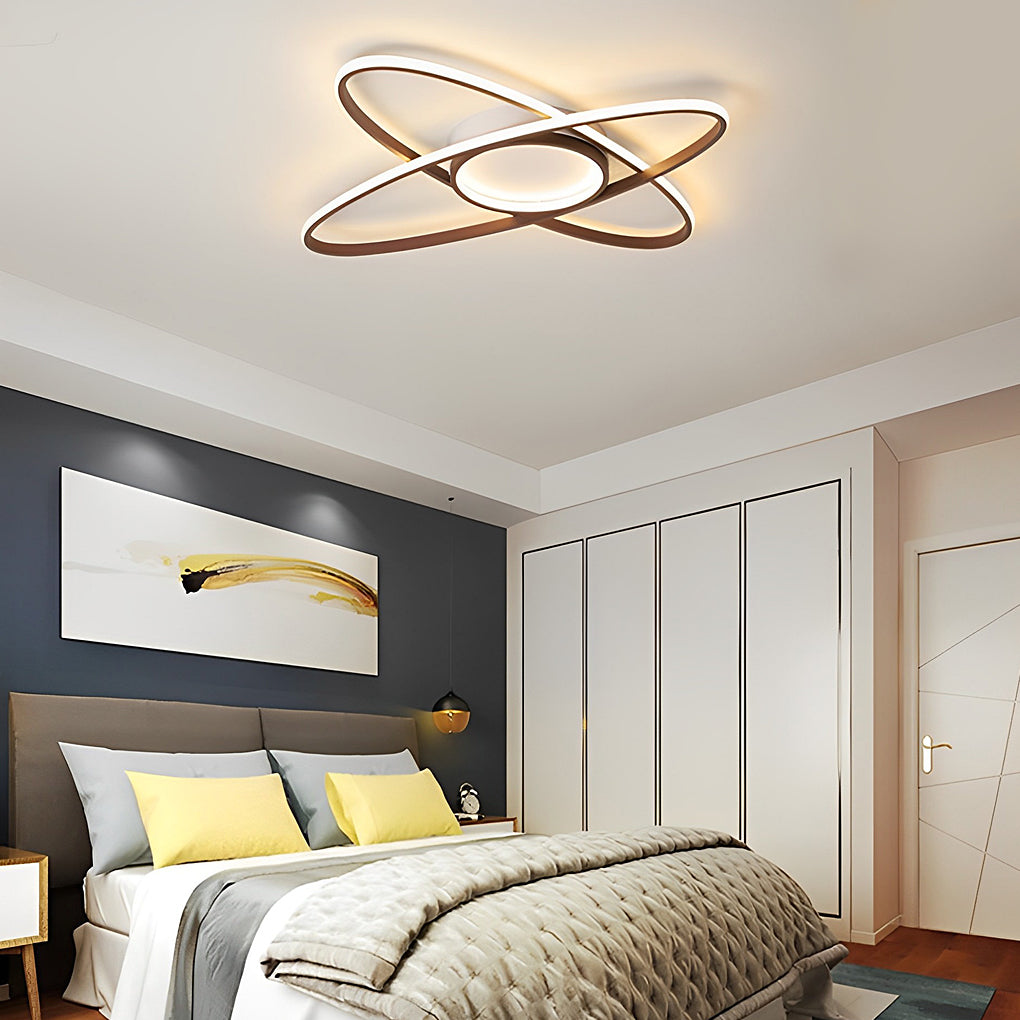 Overlapping Oval Dimmable LED Modern Ceiling Lights Flush Mount Lighting