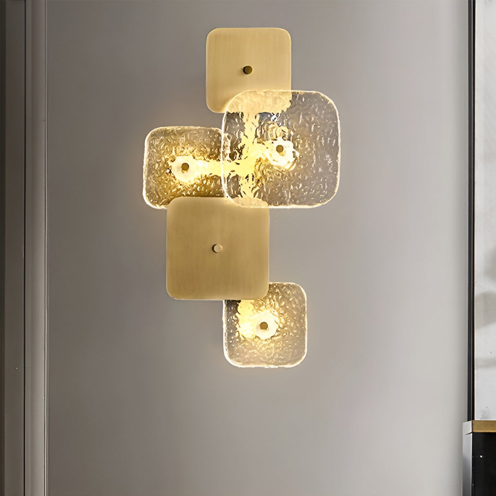 Creative Rounded Square Glass Copper LED Modern Wall Sconce Lighting