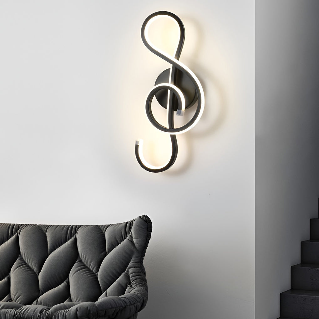 Musical Note Shaped Electroplated LED Modern Wall Sconce Lighting