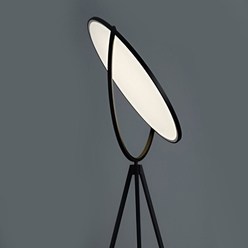 Black Metal and Rotating LED Tripod Floor Lamp