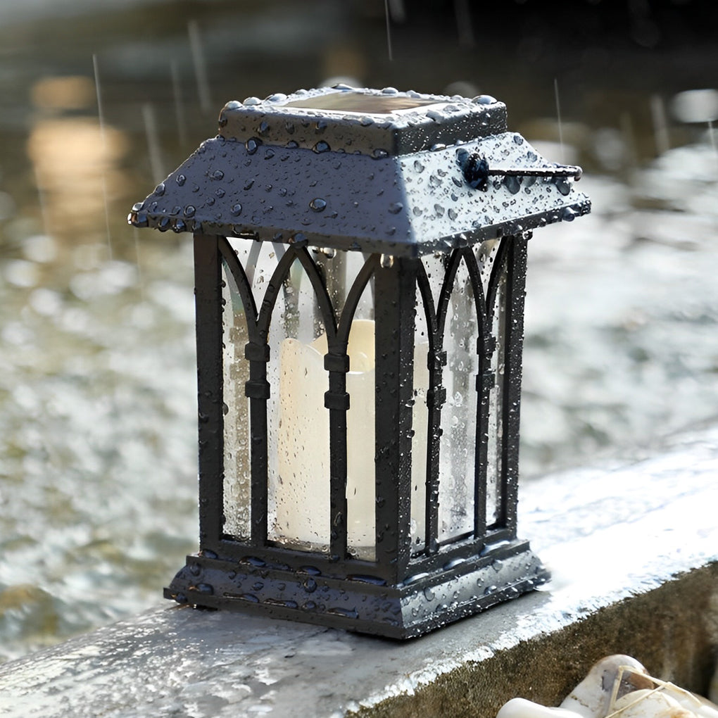 Portable Lantern Waterproof LED Intelligent Black Solar Outdoor Lights