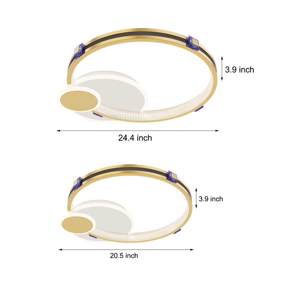 Ring Round Three Step Dimming Creative Modern LED Ceiling Light Fixture