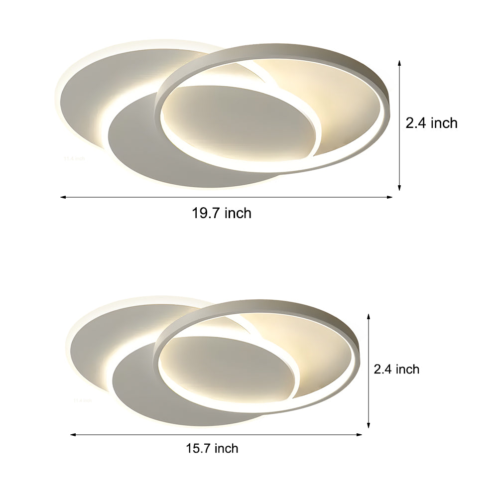 White 3 Circle Acrylic Art LED Flush Mount Ceiling Light