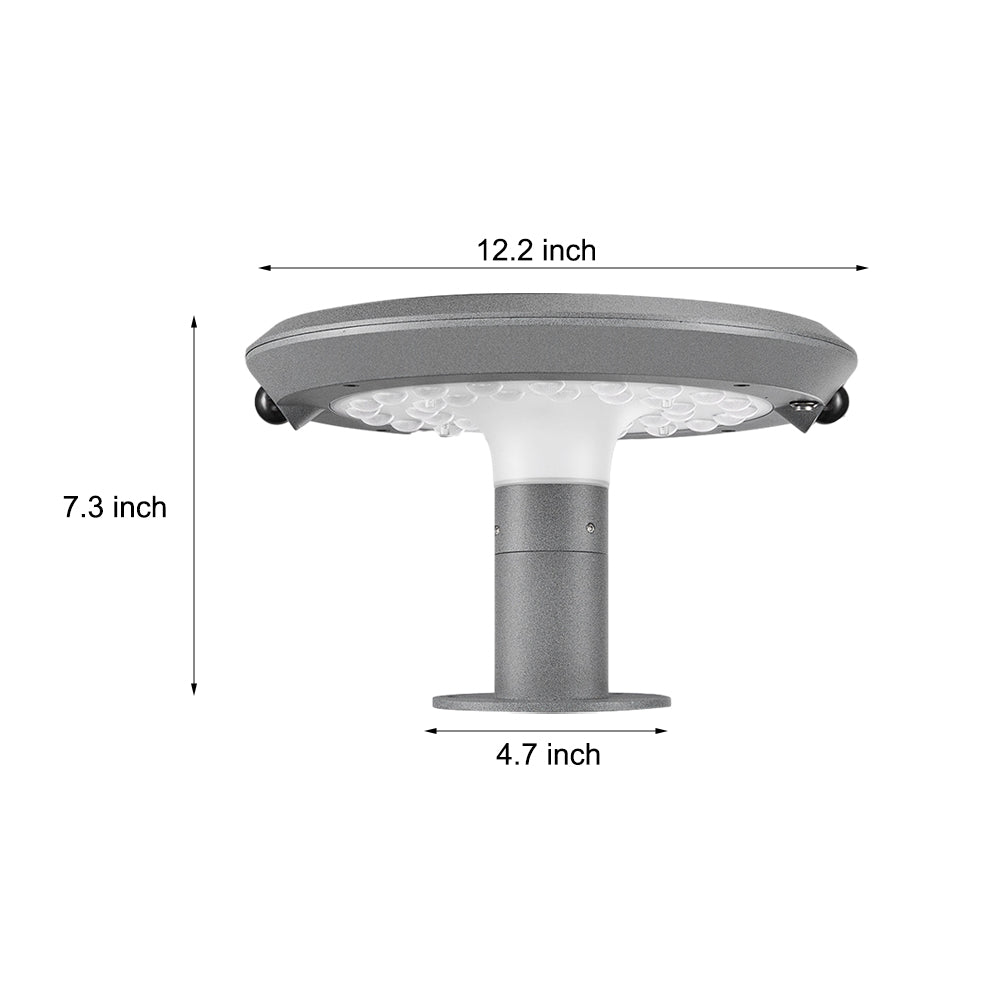 Simple Round LED Solar LED Post Light with Dual Motion Sensor