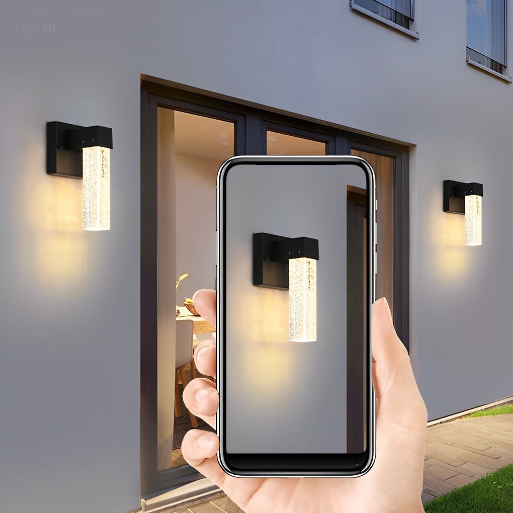 Waterproof LED 10W Crystal Black Modern Outdoor Wall Lamp Exterior Lights