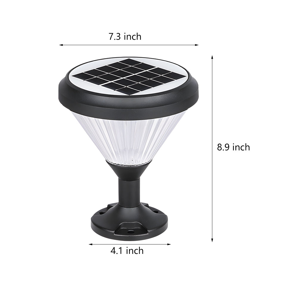 9-In H Waterproof Black Post Solar LED Pier Mount Light