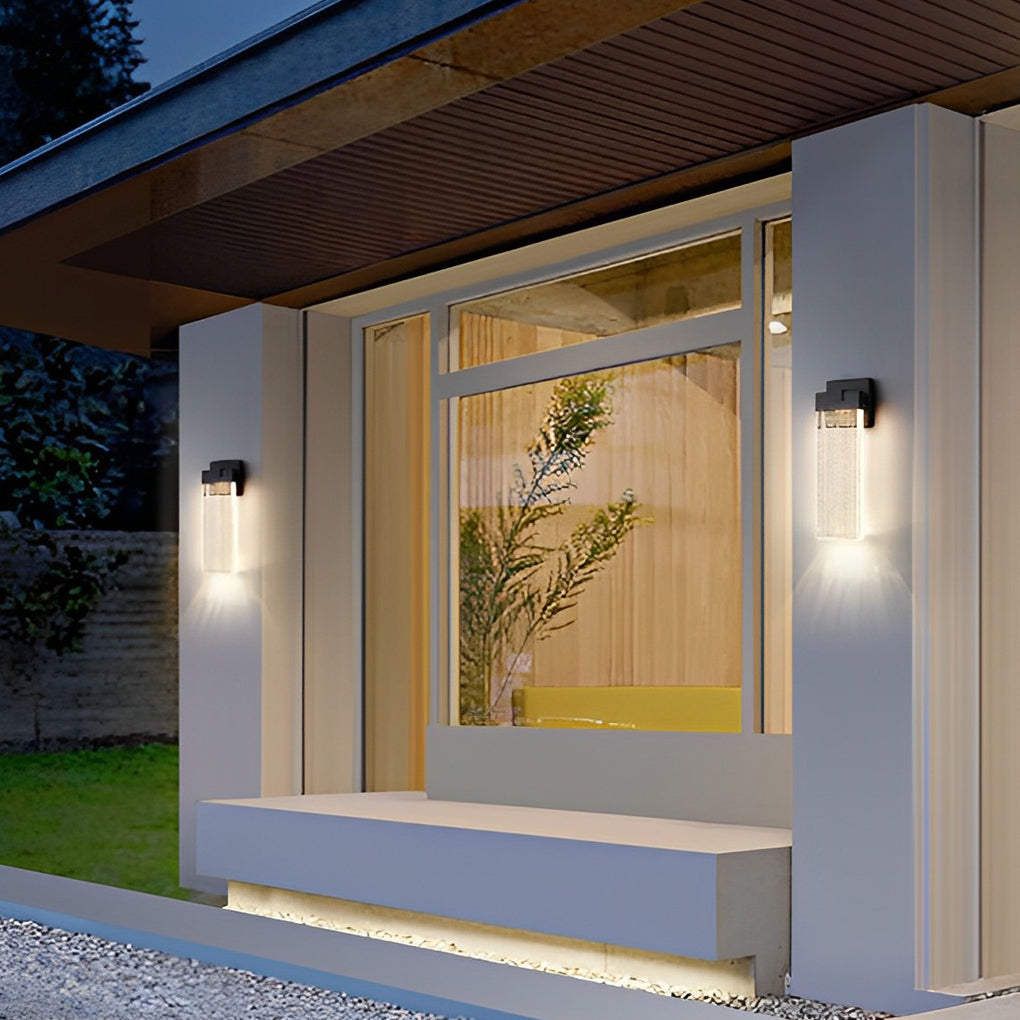 Rectangular Bubble Crystal Waterproof LED Modern Outdoor Wall Lamp