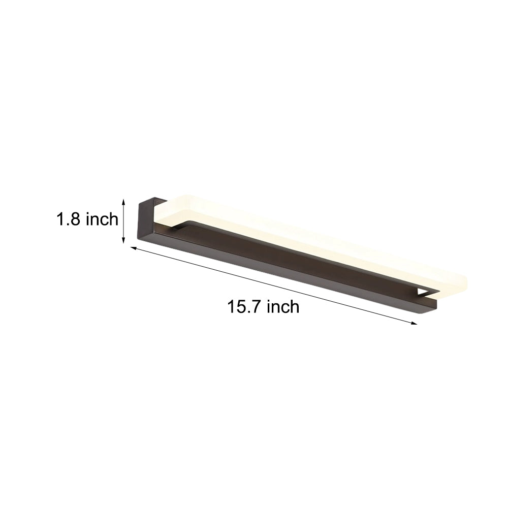 15.74'' Linear LED Vanity Light Black Bathroom Fixture with Mesh Light Filter