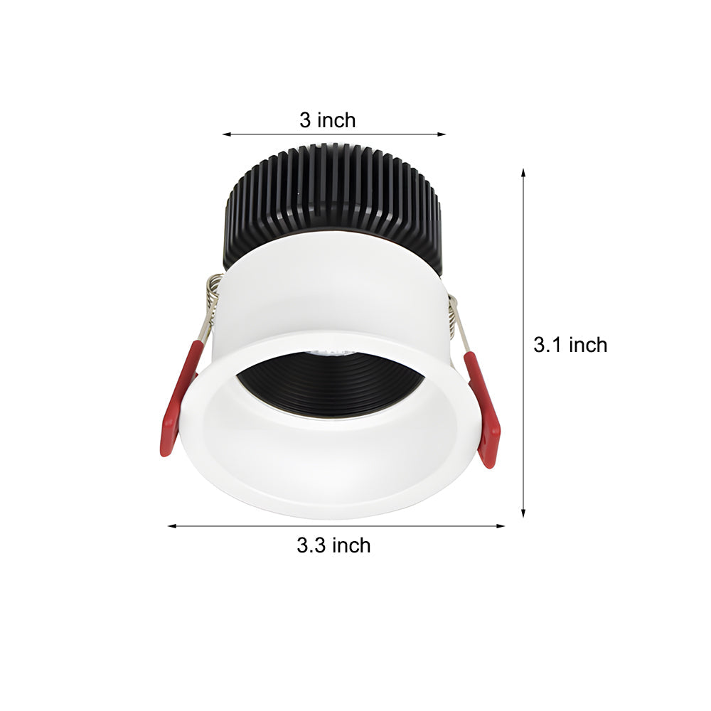 3.3-Inch 7W LED Round Adjustable Regressed Recessed Ceiling Downlight