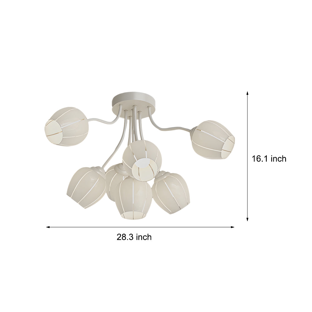 Creative 7 Heads Flowers Three Step Dimming French Style Chandelier Light