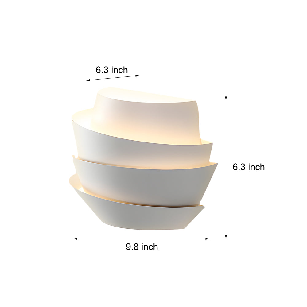 Minimalist Layers Half Cylinder Iron 2-Light Wall Sconce - White