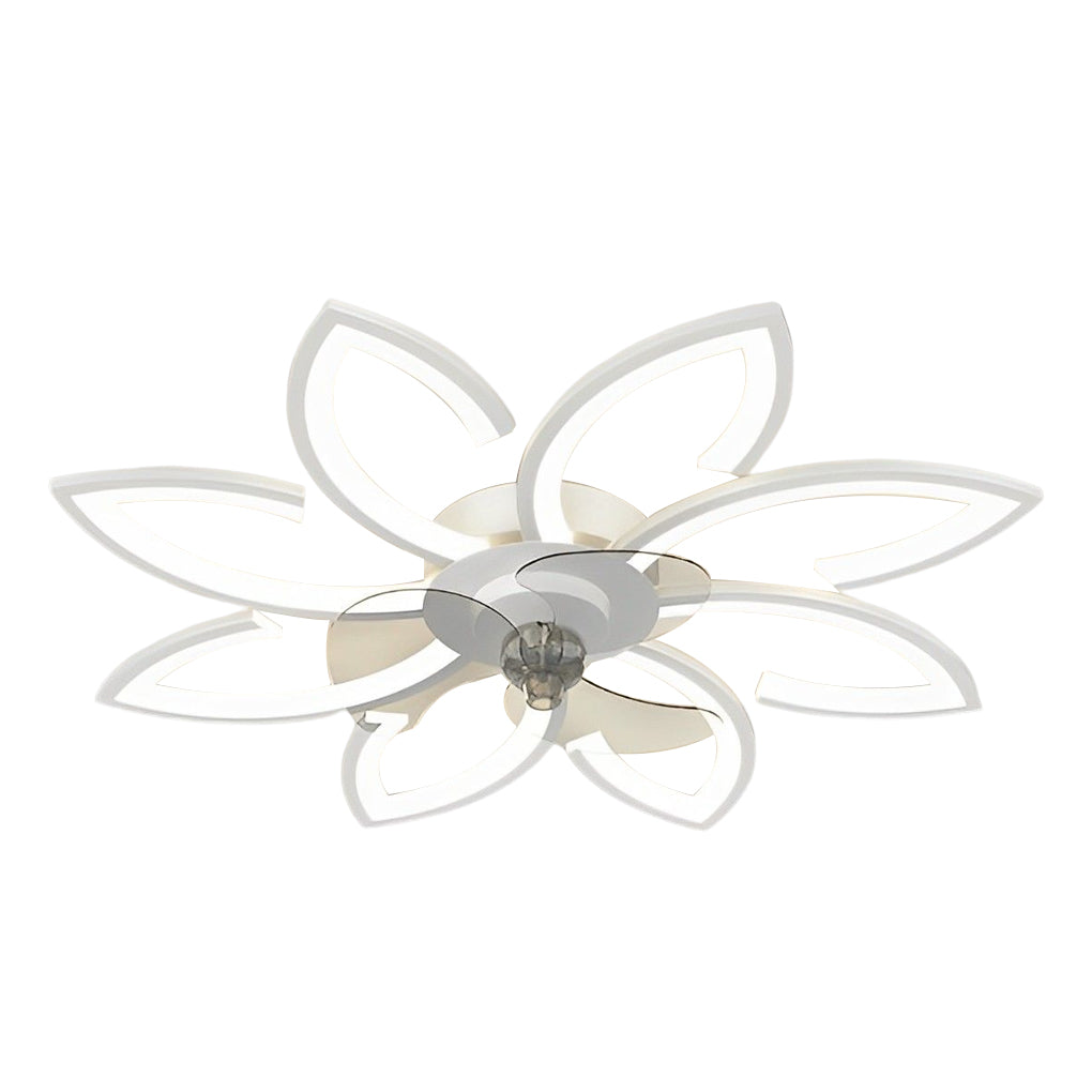 Flower Smart Silent Stepless Dimming LED Modern Ceiling Fan Light