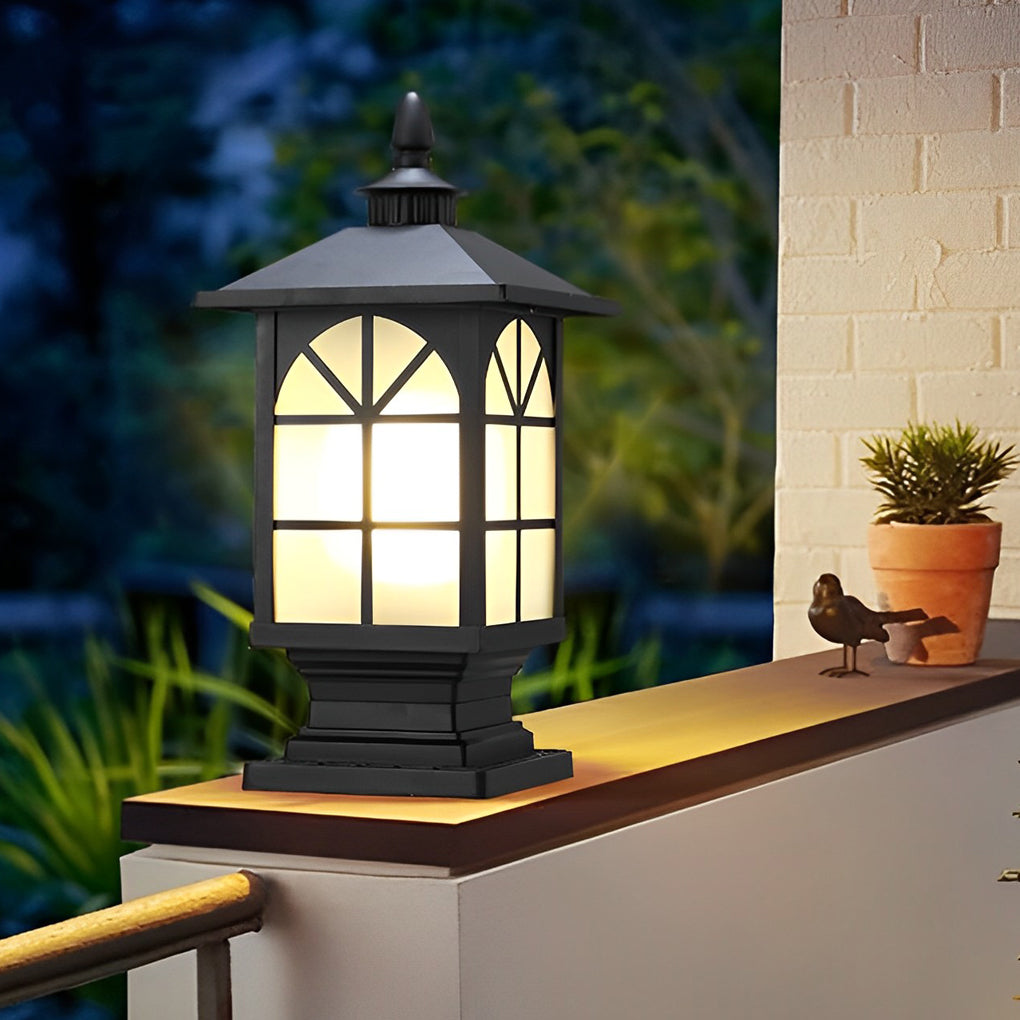 Retro Creative Waterproof Modern Outdoor Fence Post Lights Pillar Lamp