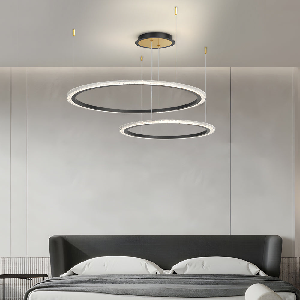 Simple Circular Rings Luxury Three Step Dimming Nordic Ceiling Light Fixture