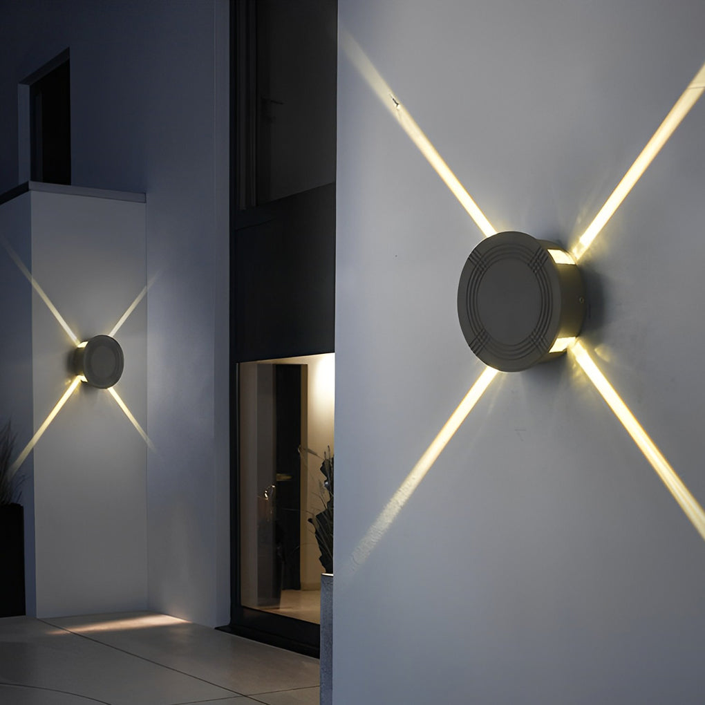 Round Square LED 12W Cross Star Lights Waterproof Modern Wall Lamp