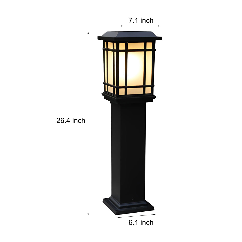 Waterproof Outdoor Three Step Dimming Black Modern Solar Path Lights