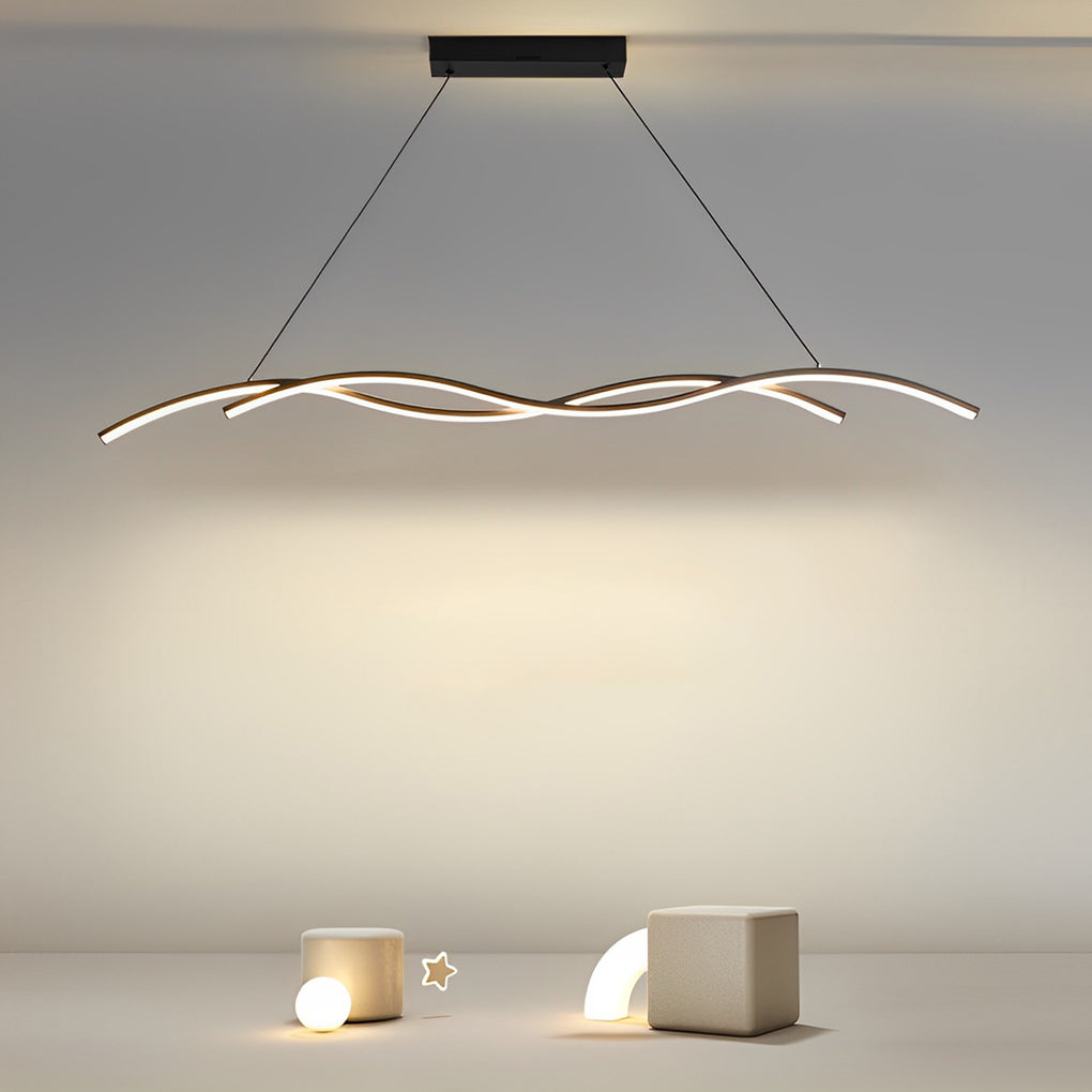 Double Wavy Minimalist LED Creative Modern Chandelier Hanging Ceiling Lamp