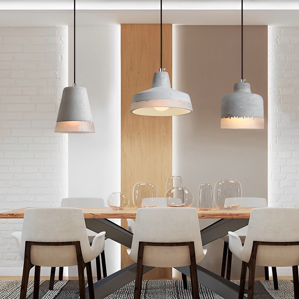 Round Creative Resin Cement Minimalist Industrial Pendant Light Chandelier