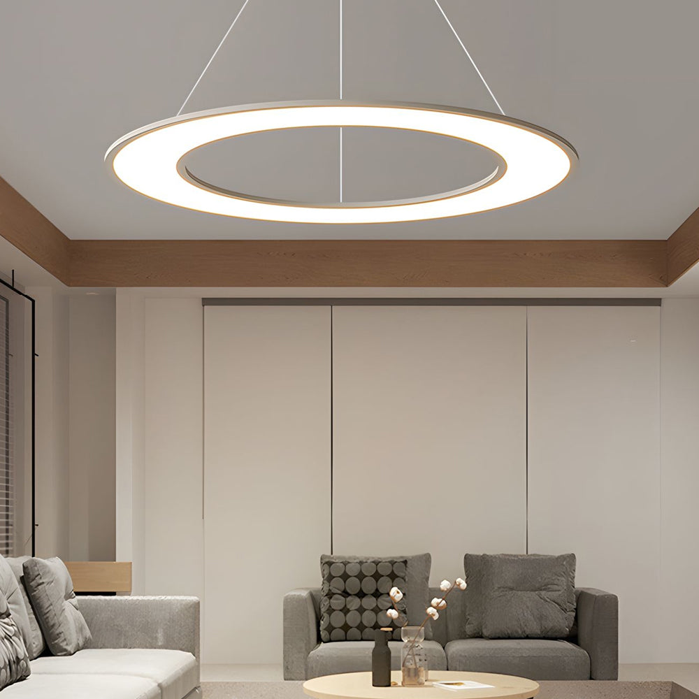 Planet Rings LED Pendant Light in Black/White