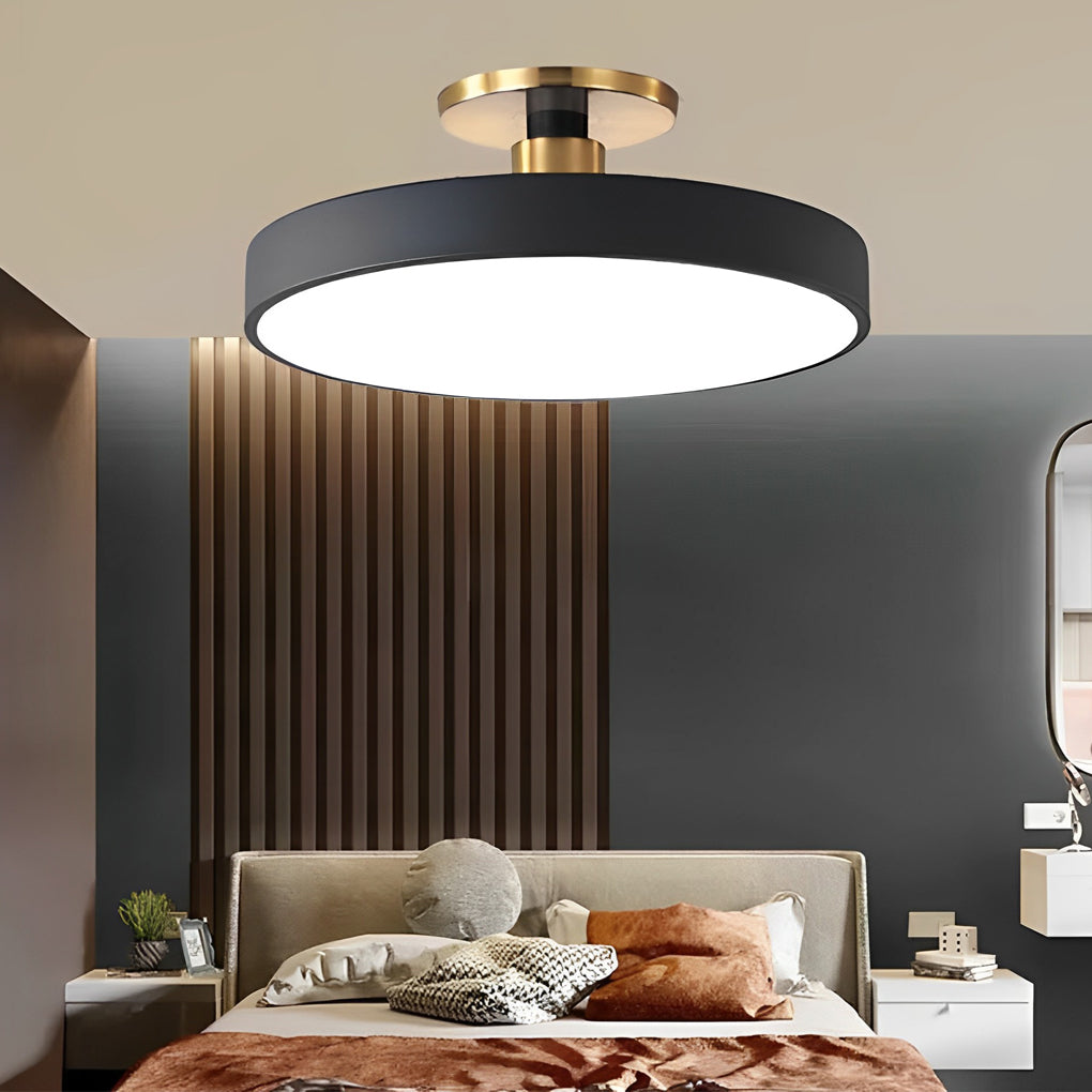 Modern Thick Circular LED Nordic Semi-Flush Mount Ceiling Light