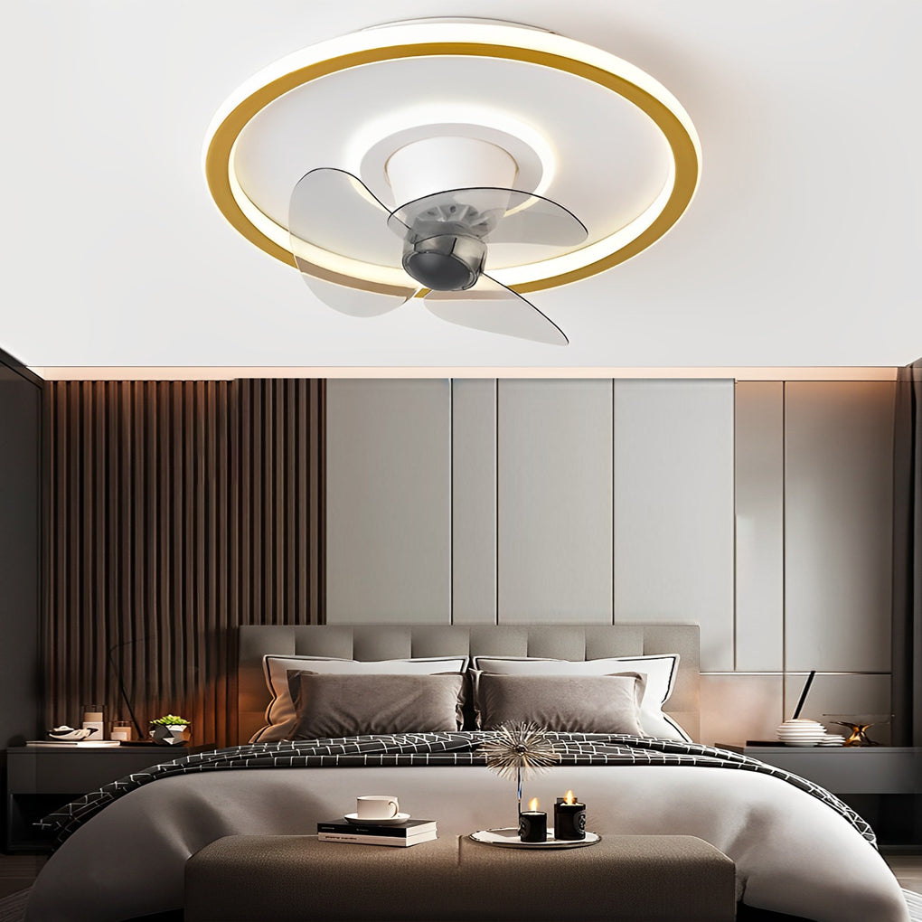 Smart Silent 360° Rotating Dimmable LED Invisible Ceiling Fan Lights