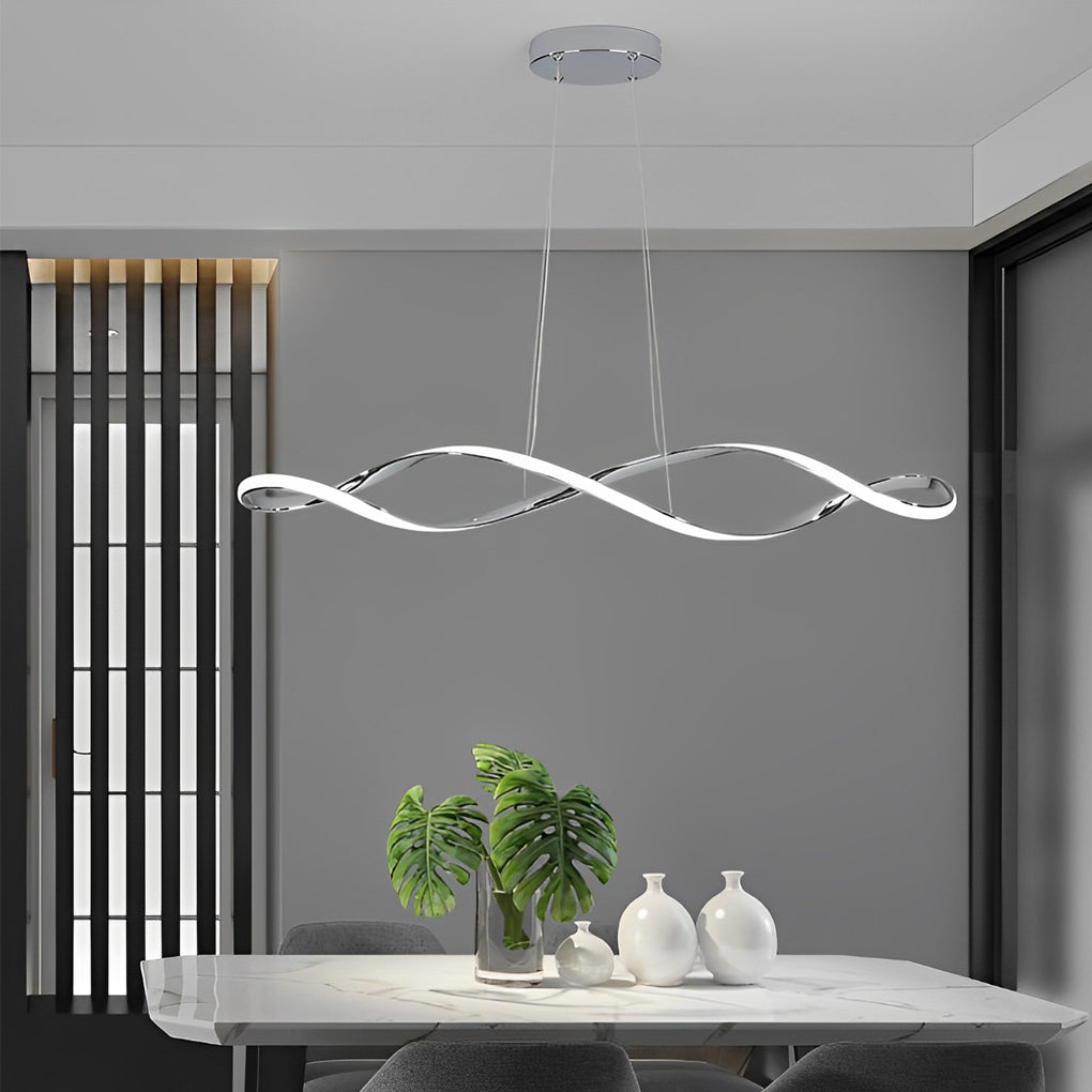 Creative Waves Stepless Dimming LED Electroplating Modern Chandelier