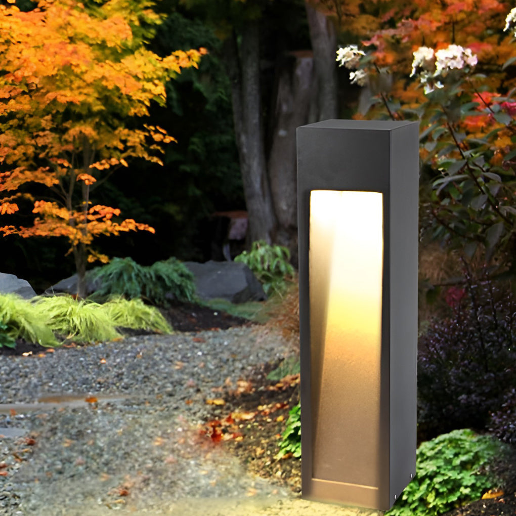 Square 5W LED Waterproof Black Modern Pathway Lights Post Light