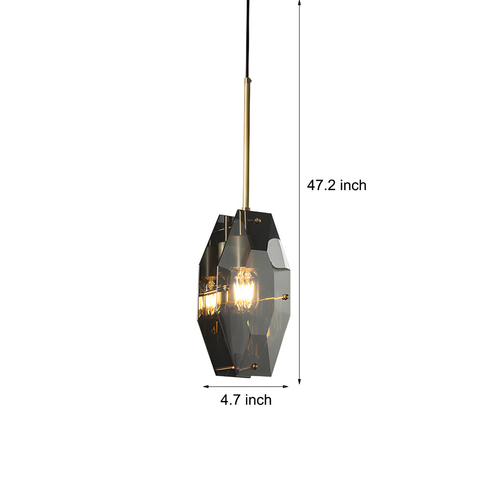 Copper Light Luxury Crystal Smoke Gray Post-Modern Pendant Lights Fixture