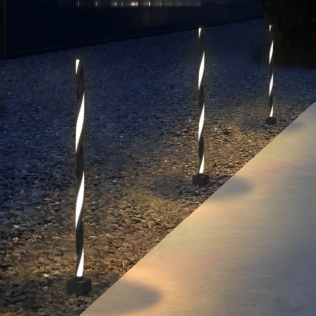 Unique Minimalist LED Waterproof Black Solar Powered Lawn Lights Path Lamp