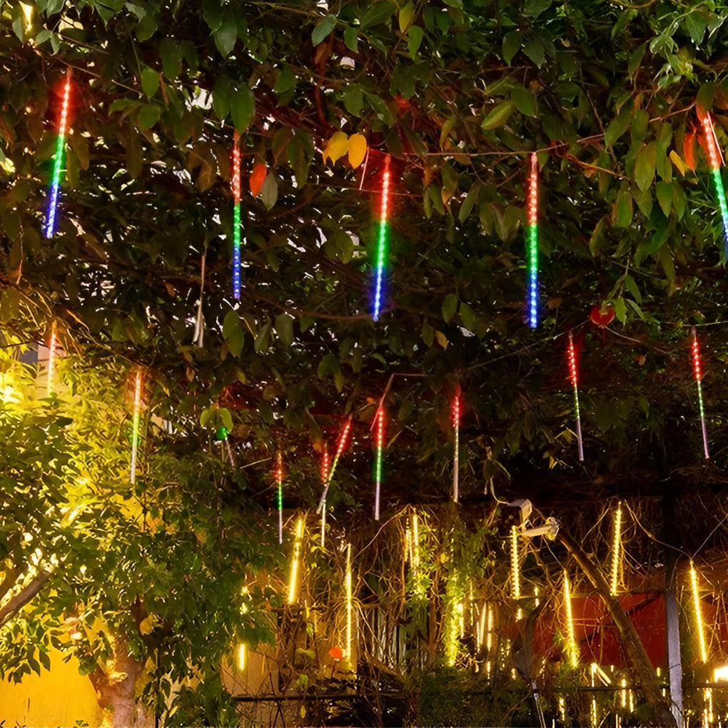 Waterproof Colorful Modern Solar LED Meteor Shower Rain Lights Tree Decor