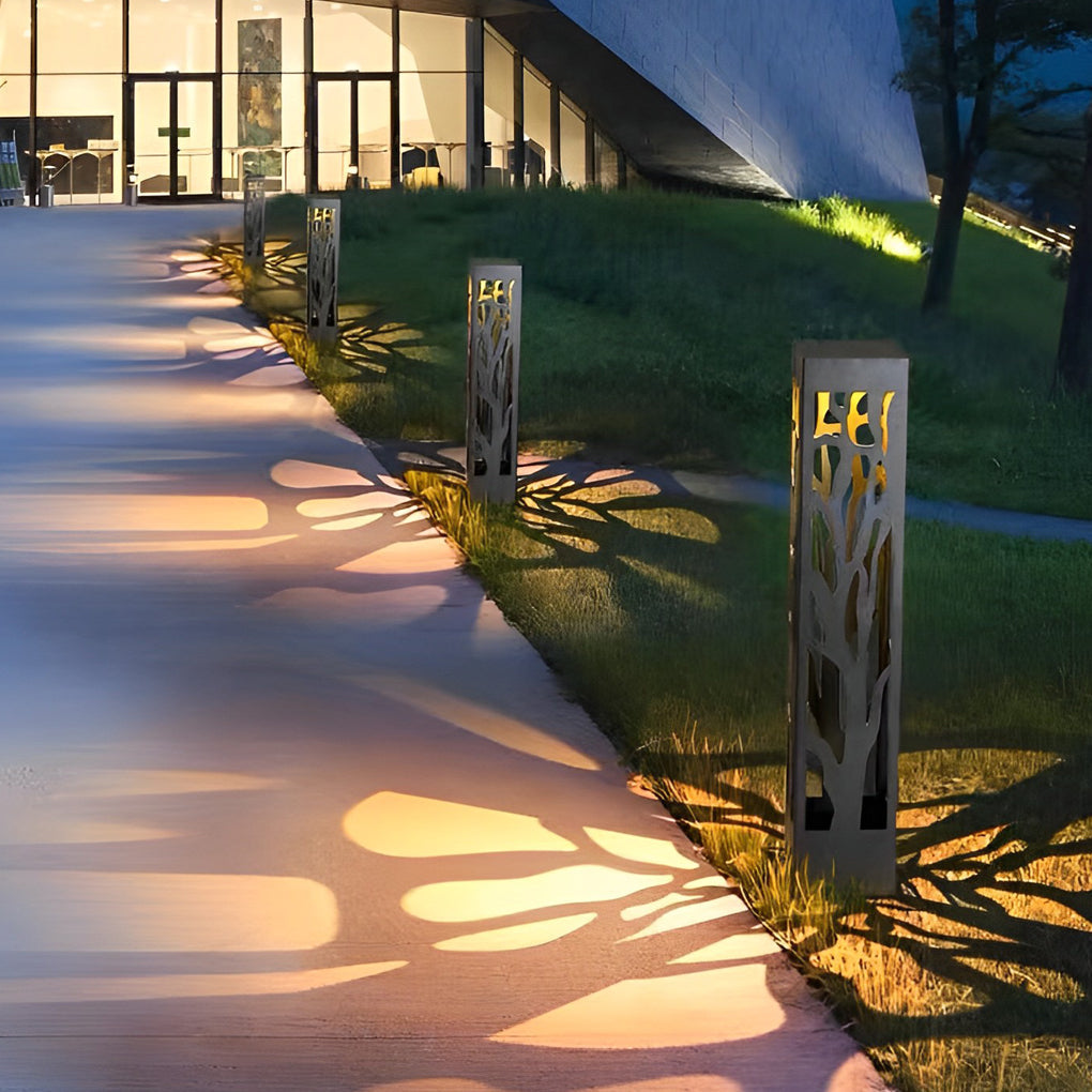 Novel Creative Hollow out Design Waterproof LED Modern Solar Lawn Lamp