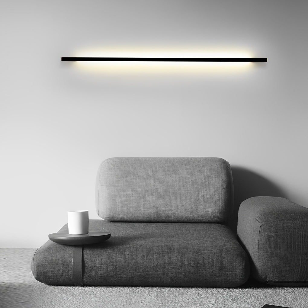 Minimalist Strip Three Step Dimming LED Black Postmodern Wall Lamp