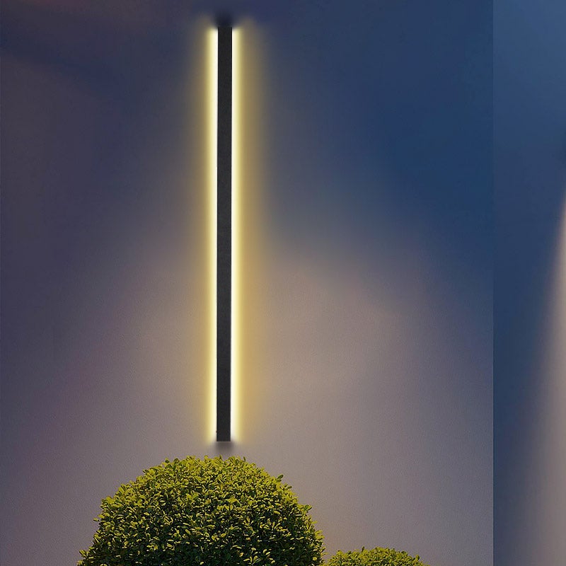 Black Long Strip LED Waterproof Modern Outdoor Wall Lights Porch Lights